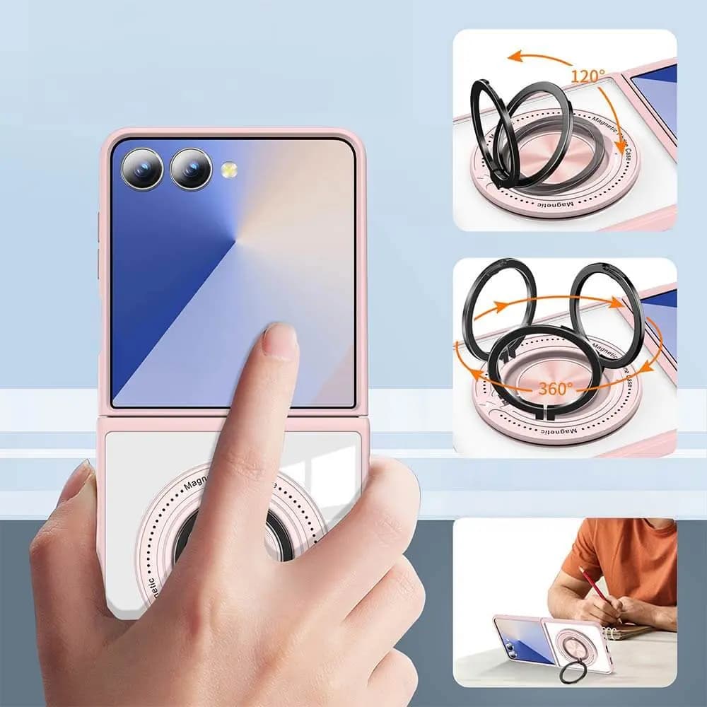 Coque de Protection Magnétique avec Bague 360° Z-FL3 Samsung Galaxy Z Flip 7 5G Rose - Vue 30