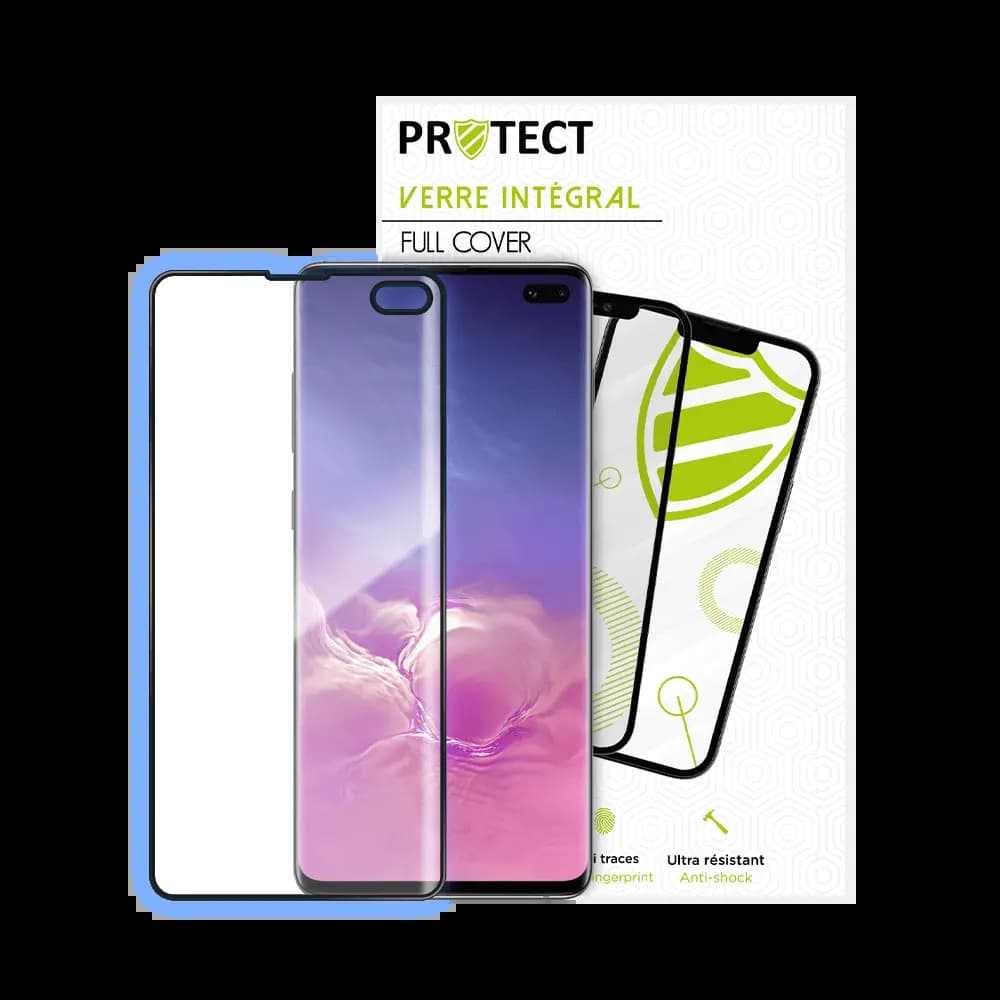 Verre trempé intégral 5D 9H – protection écran Samsung Galaxy S10+ – PROTECT Noir - Vue 8