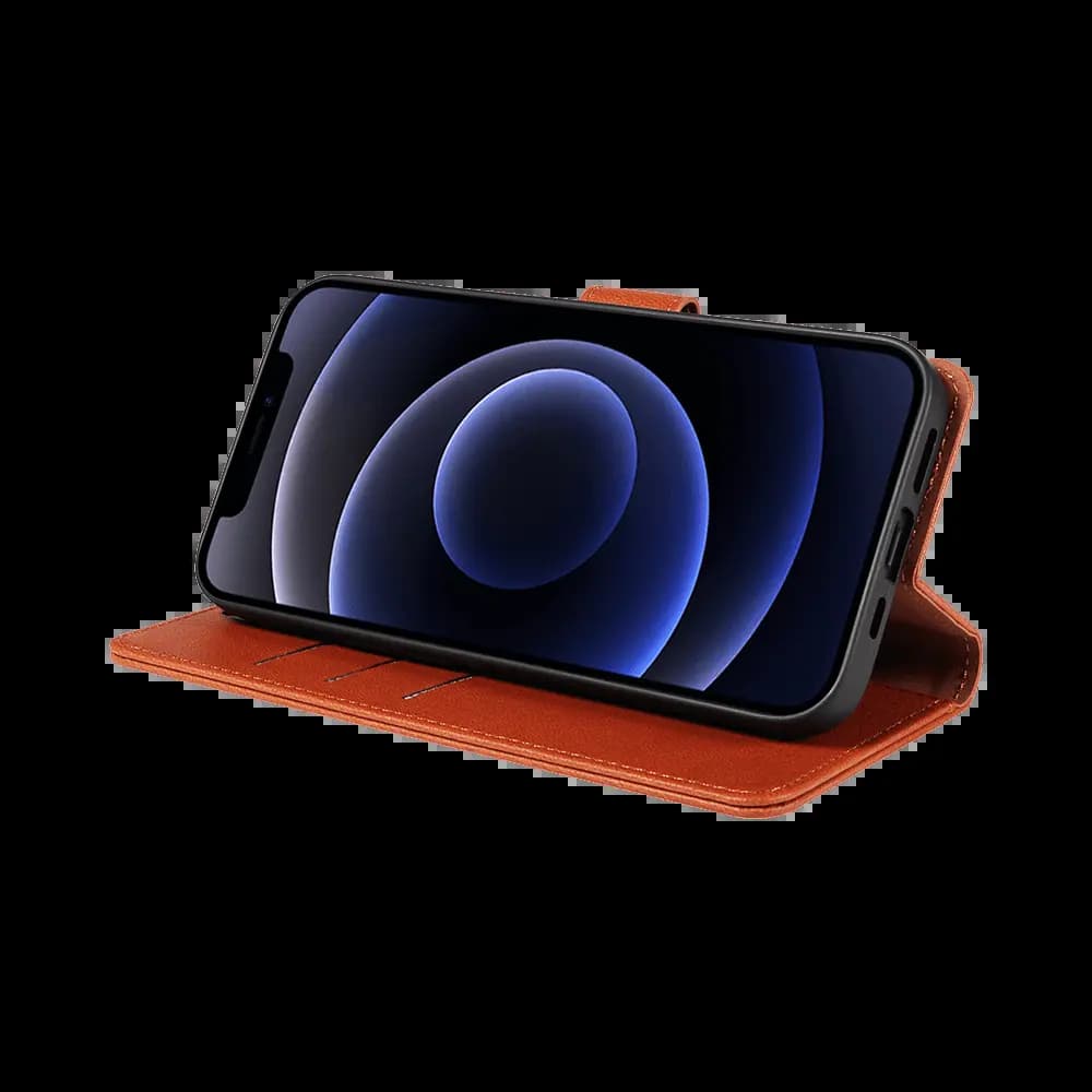 Housse folio anti-RFID iPhone 12 mini – PROTECT IP011 Marron - Vue 13