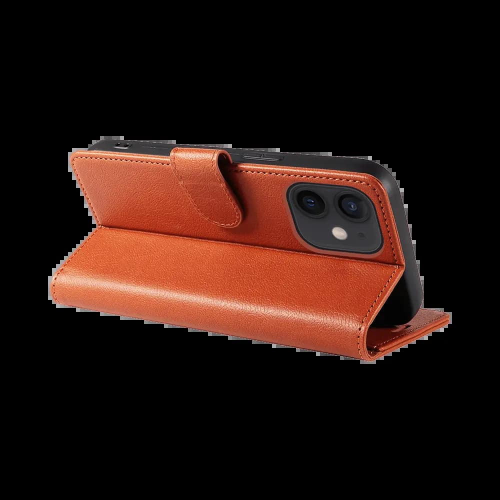 Housse folio anti-RFID iPhone 12 mini – PROTECT IP011 Marron - Vue 4