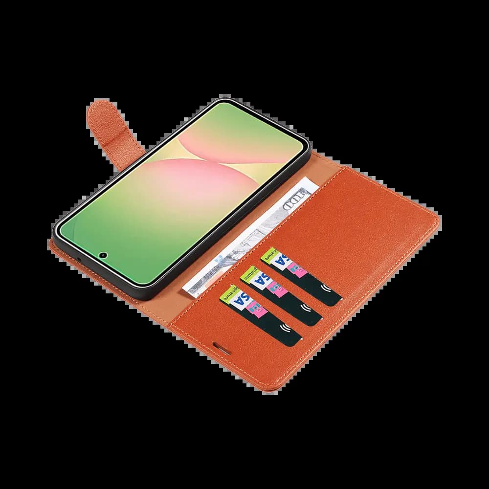 Housse folio anti-RFID Samsung Galaxy A57 5G – PROTECT IP011 Marron - Vue 9