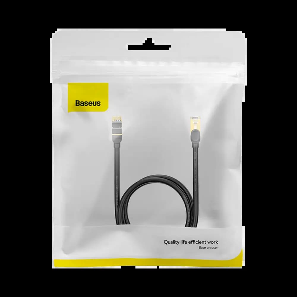 Câble Ethernet RJ45 Cat8 40Gbps 2000MHz 1m - Baseus Noir - Vue 36