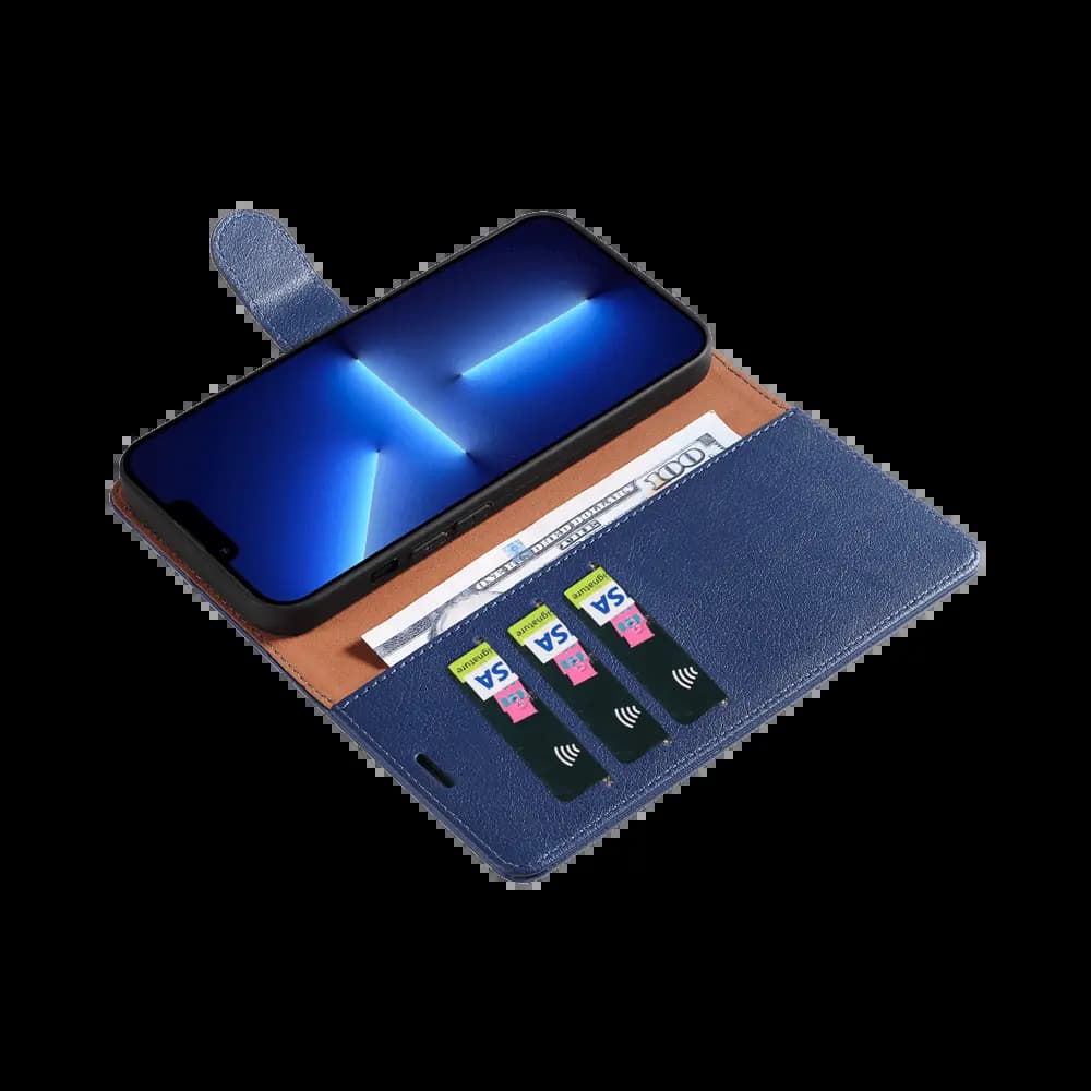 Housse folio anti-RFID iPhone 13 Pro – PROTECT IP011 Bleu Marine - Vue 7