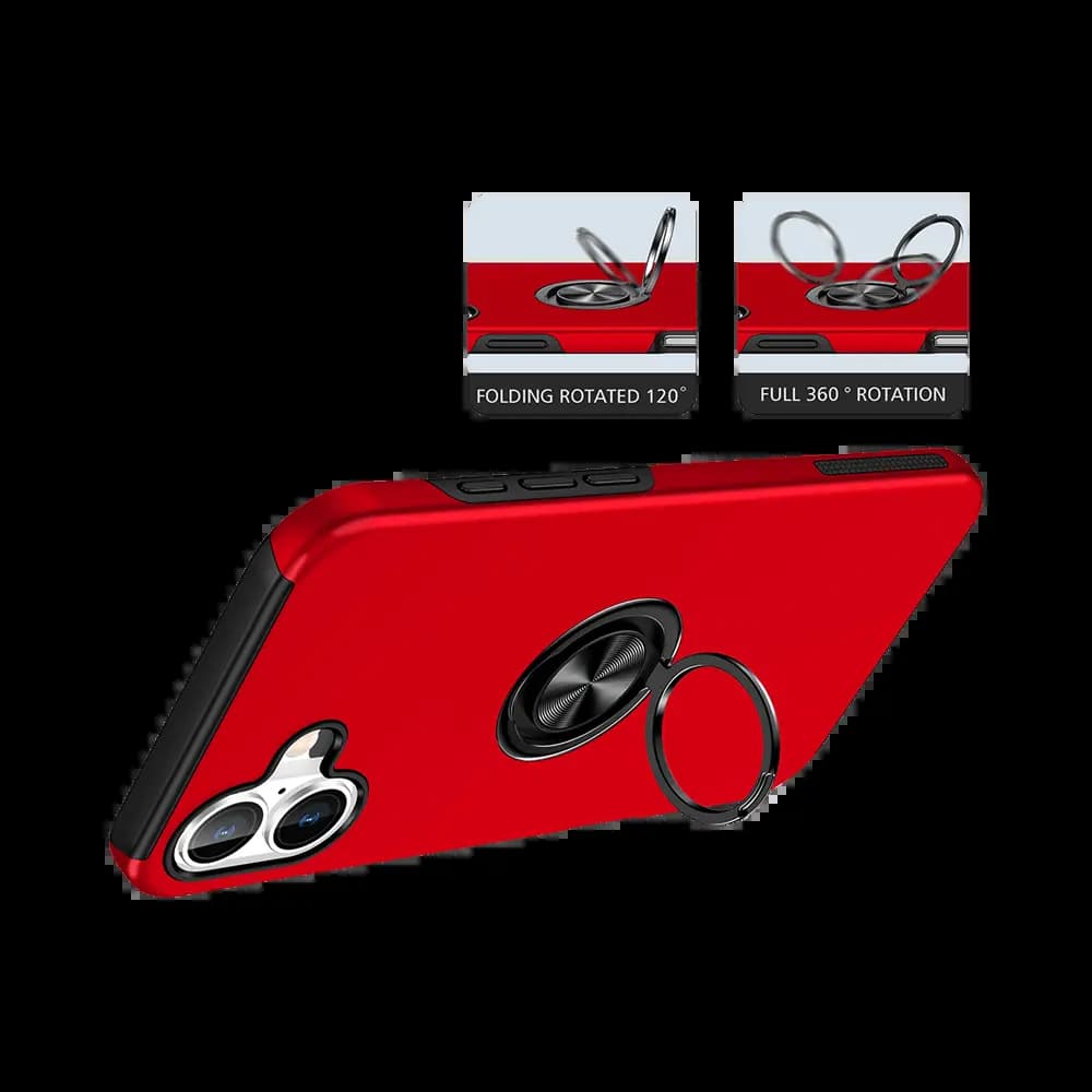 Coque de protection iPhone 16 Plus avec anneau rotatif – PROTECT IE013 Rouge - Vue 5