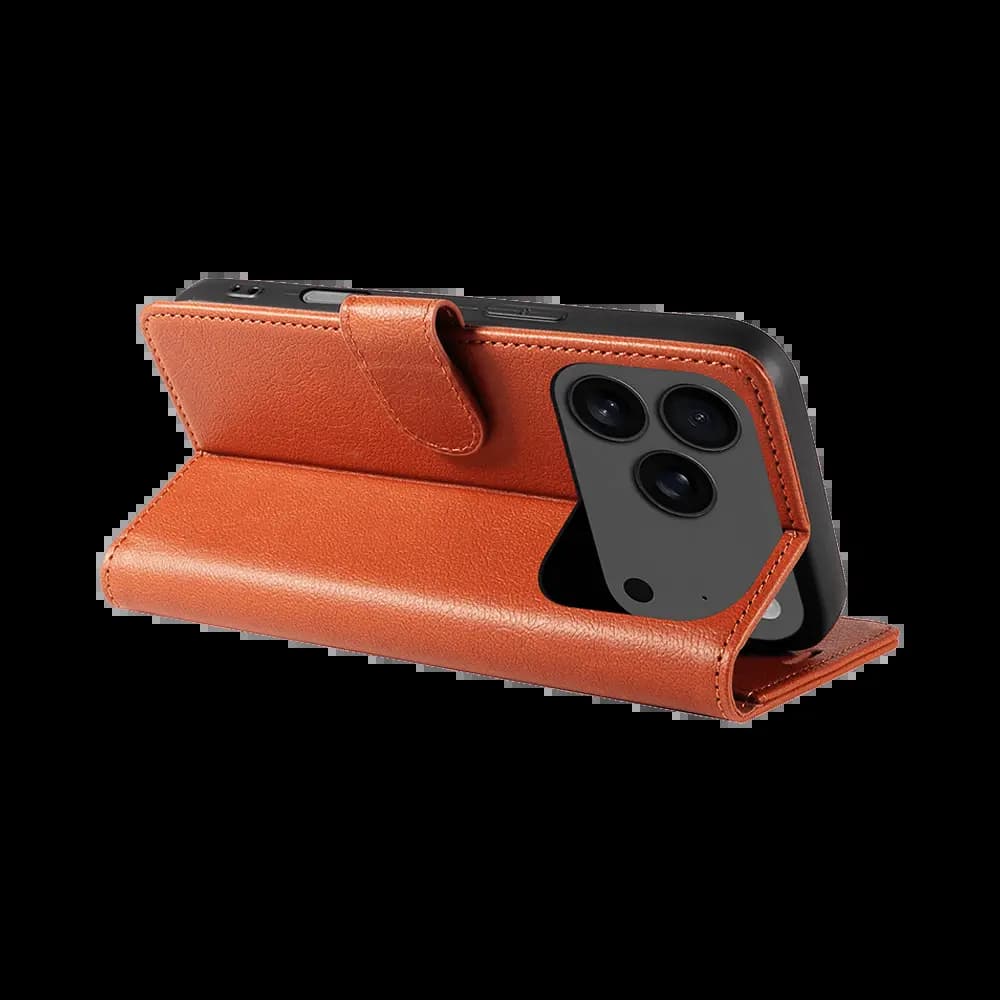 Housse folio anti-RFID iPhone 17 Pro Max – PROTECT IP011 Marron - Vue 5