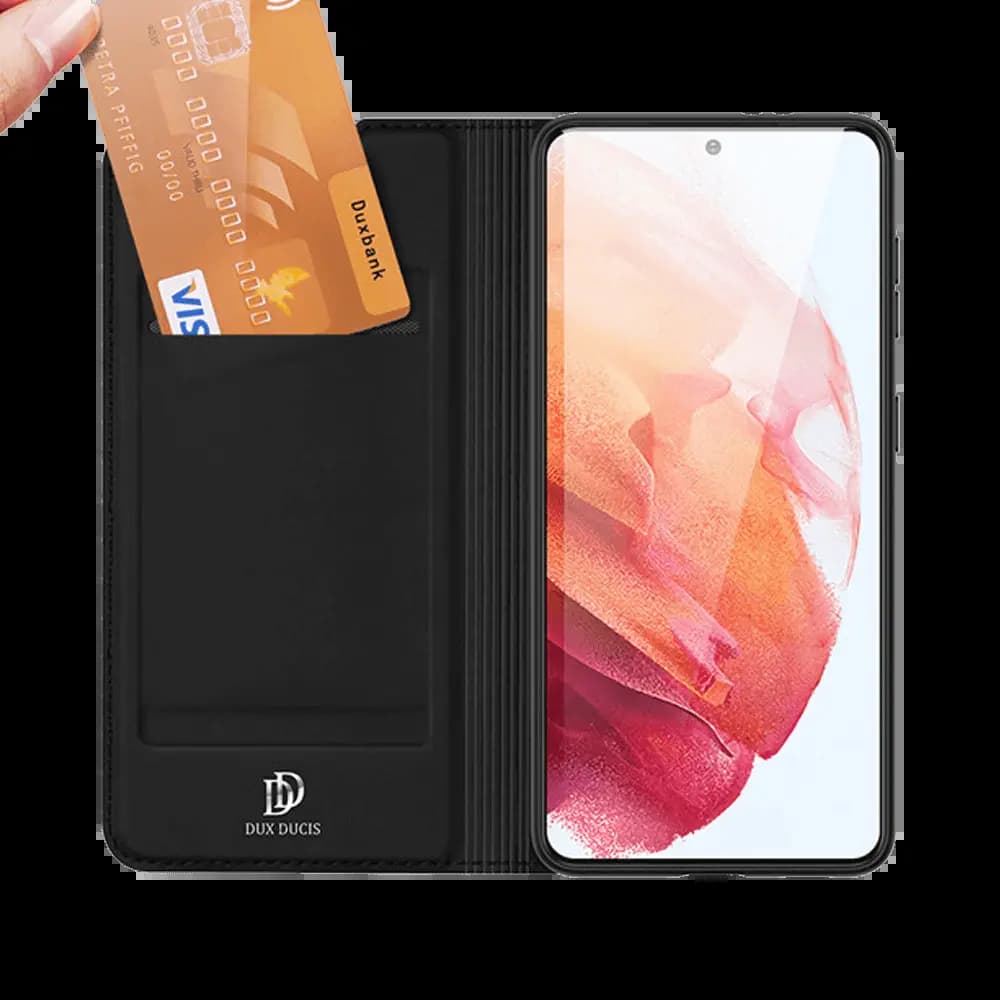 Housse folio Samsung Galaxy S21 porte-carte – Dux Ducis Skin Pro Noir - Vue 3