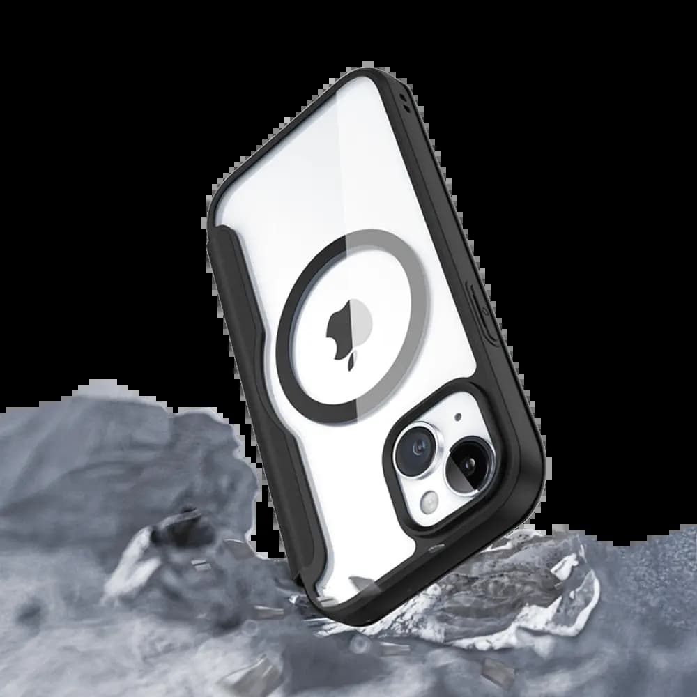 Housse folio MagSafe iPhone 15 Plus – Dux Ducis Skin X Pro Bleu - Vue 24