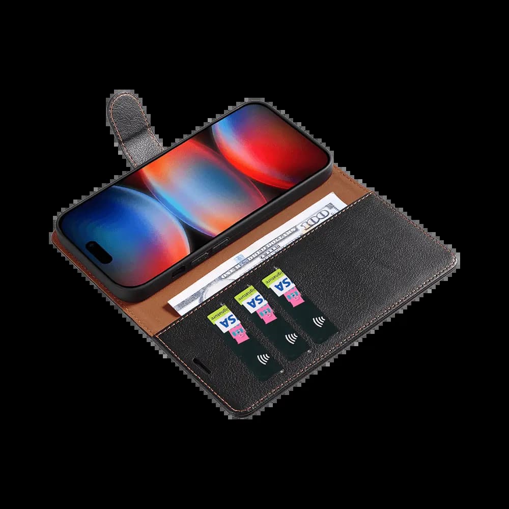 Housse folio anti-RFID iPhone 17 Pro – PROTECT IP011 Noir - Vue 9