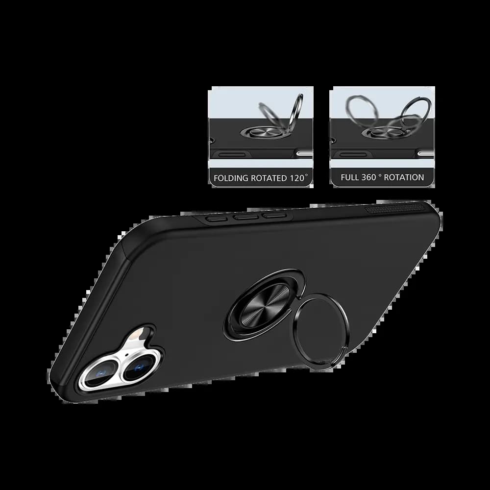 Coque de protection iPhone 16 avec anneau rotatif – PROTECT IE013 Noir - Vue 5