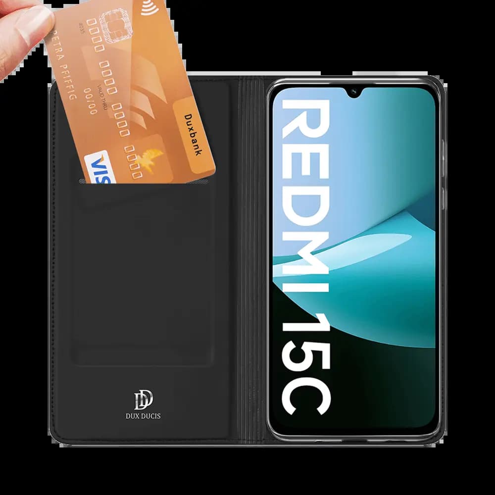 Housse folio Xiaomi Redmi 15C / Poco C85 porte-carte – Dux Ducis Skin Pro Bleu - Vue 3