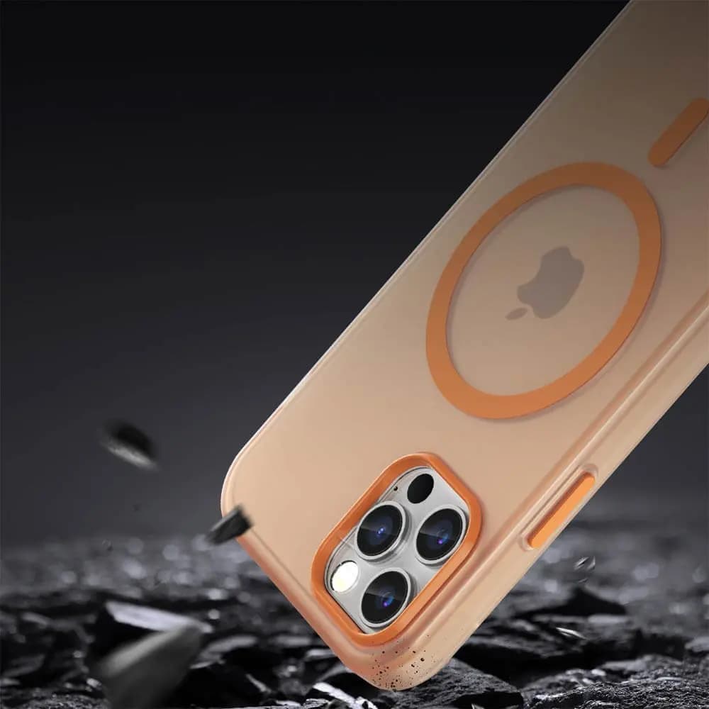 Coque MagSafe bi-matière – compatible iPhone 12 / 12 Pro – PROTECT MF-006 Orange - Vue 24