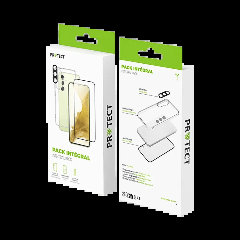 Pack de protection coque + protection lentille + verre trempé pour Samsung Galaxy A56 5G PROTECT - Transparent - Vue 40