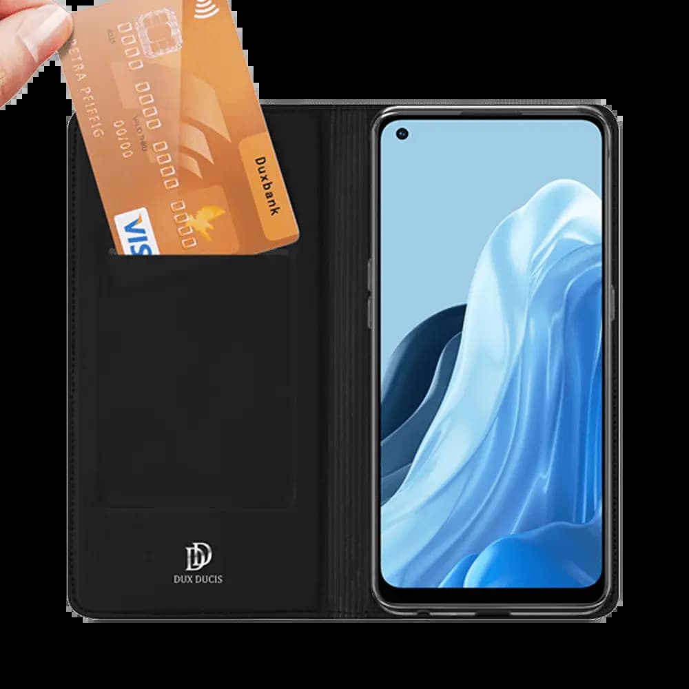 Housse folio OPPO Reno7 porte-carte – Dux Ducis Skin Pro Bleu - Vue 3