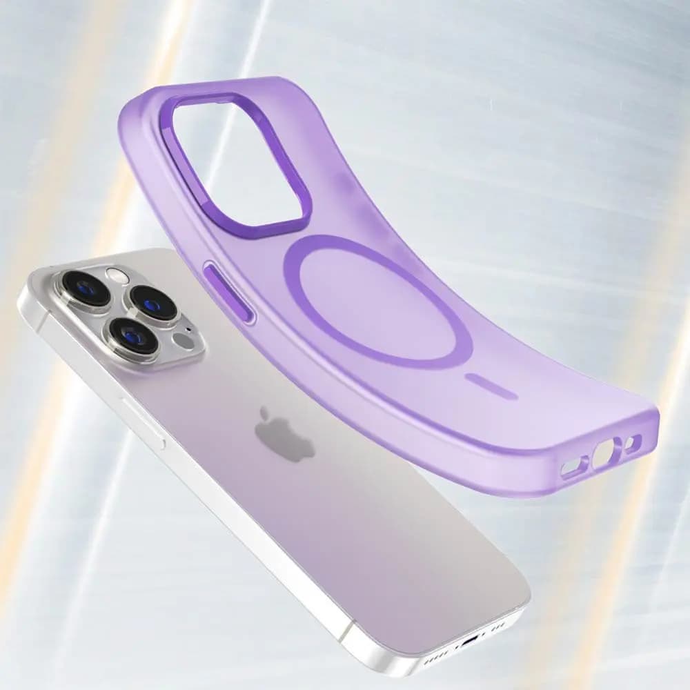 Coque MagSafe bi-matière – iPhone 14 Pro – PROTECT MF-006 Violet Foncé - Vue 4
