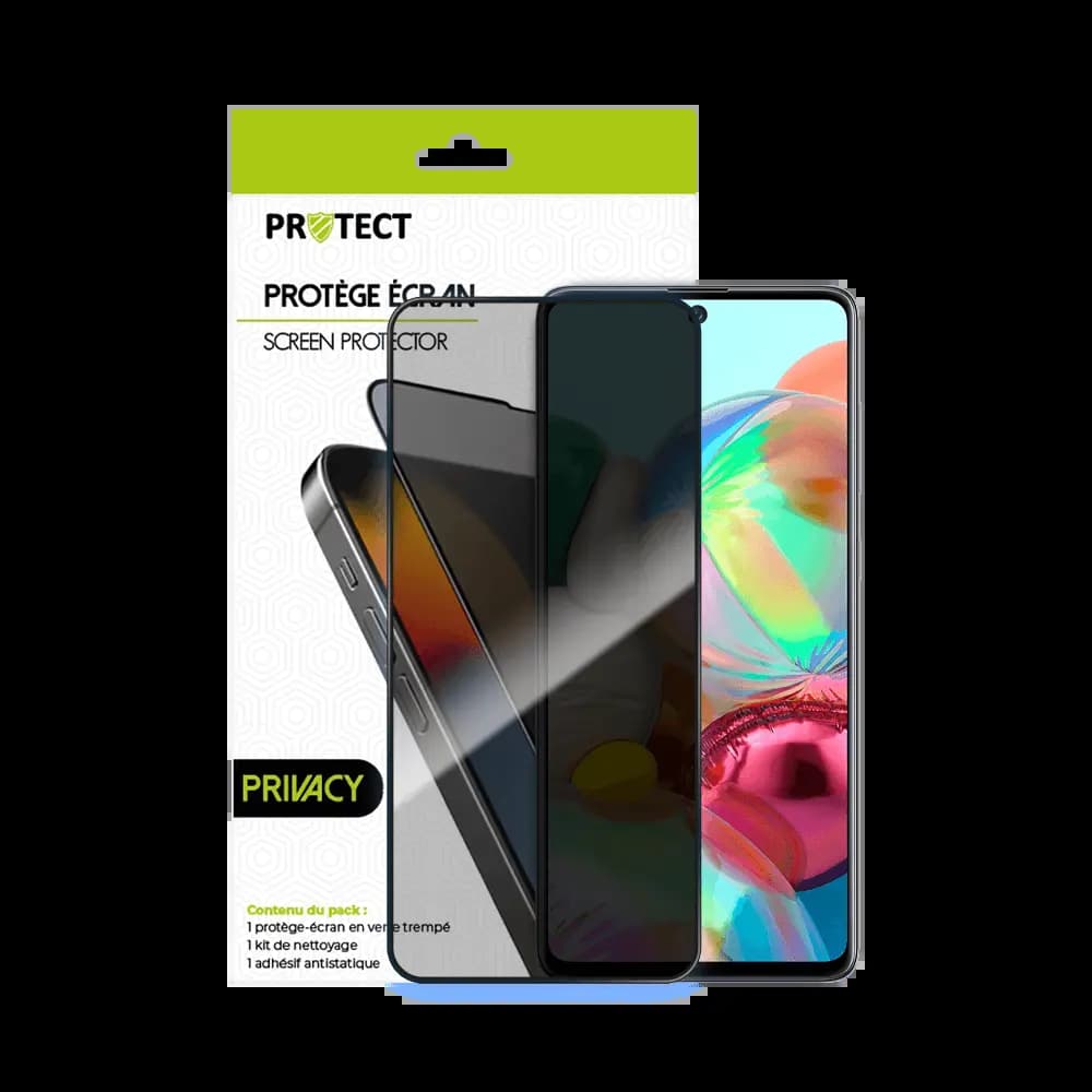 Verre trempé anti-espions 9H – compatible Samsung Galaxy A71 / A71 5G / A73 5G – PROTECT Transparent - Vue 20