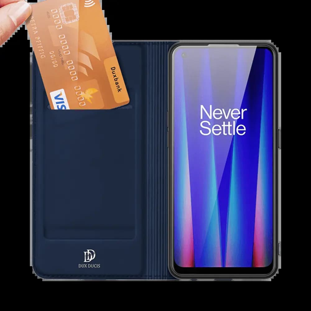 Housse folio OnePlus Nord CE 2 5G porte-carte – Dux Ducis Skin Pro Bleu - Vue 3
