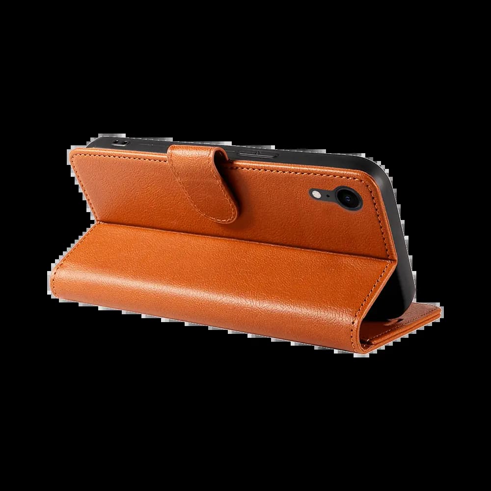 Housse folio anti-RFID iPhone XR – PROTECT IP011 Marron - Vue 24