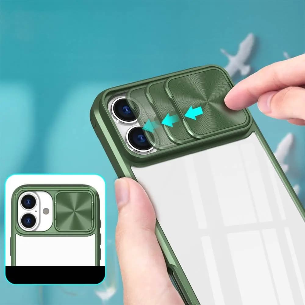 Coque avec cache caméra – iPhone 16 Plus – PROTECT IE027 Vert Foncé - Vue 12