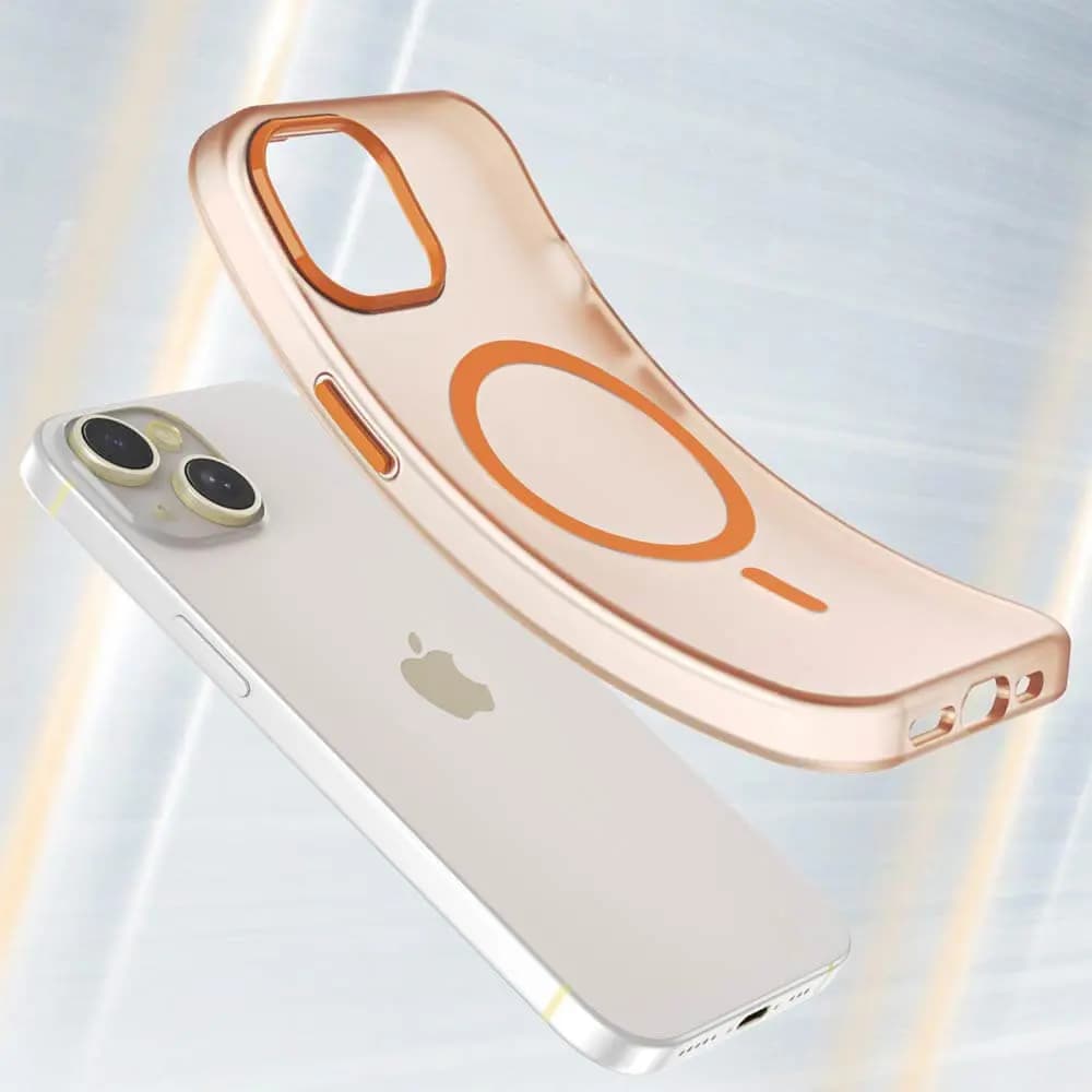 Coque MagSafe bi-matière –  iPhone 14 Plus – PROTECT  MF-006 Orange - Vue 4