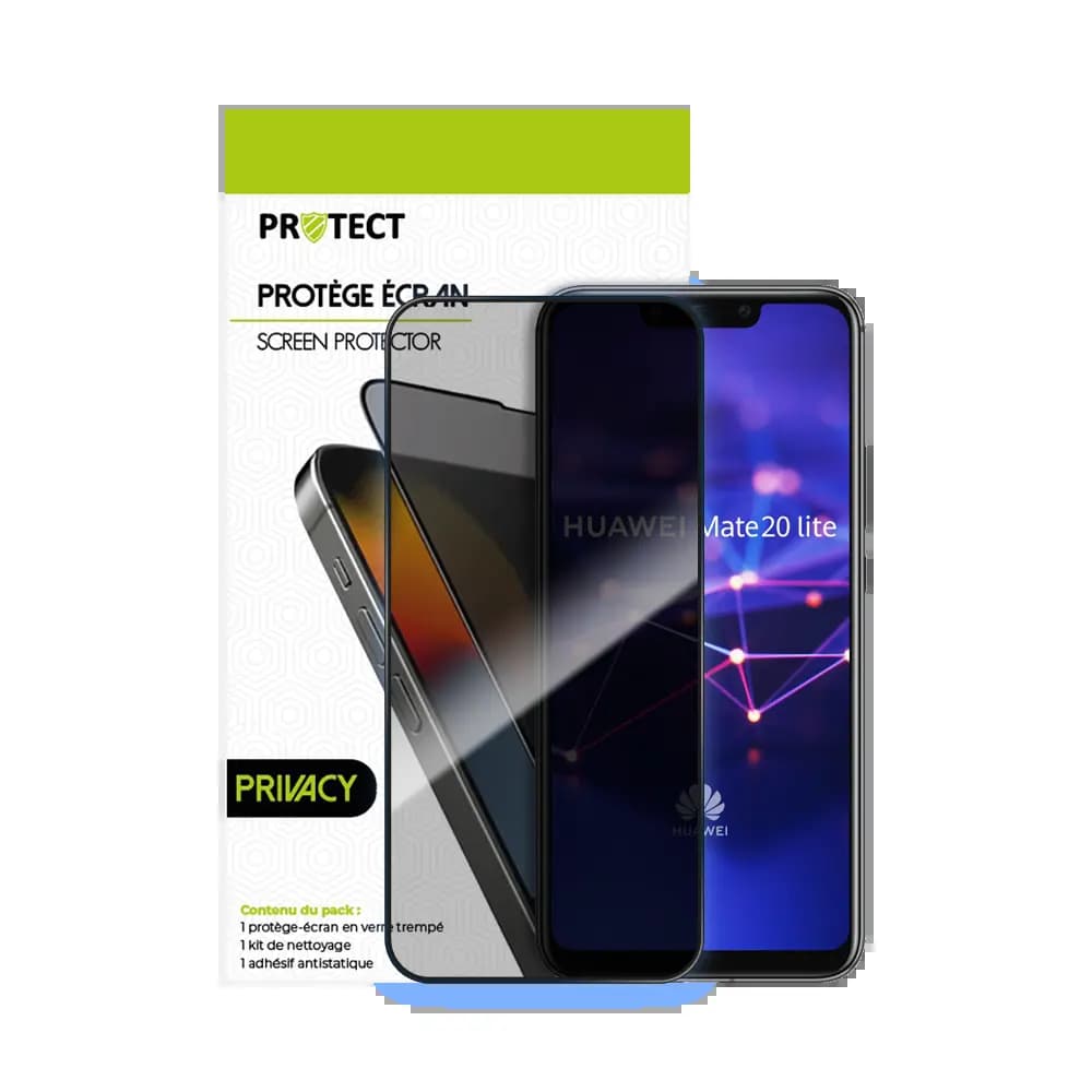Verre trempé anti-espions 9H – Huawei Mate 20 Lite – PROTECT Transparent - Vue 20