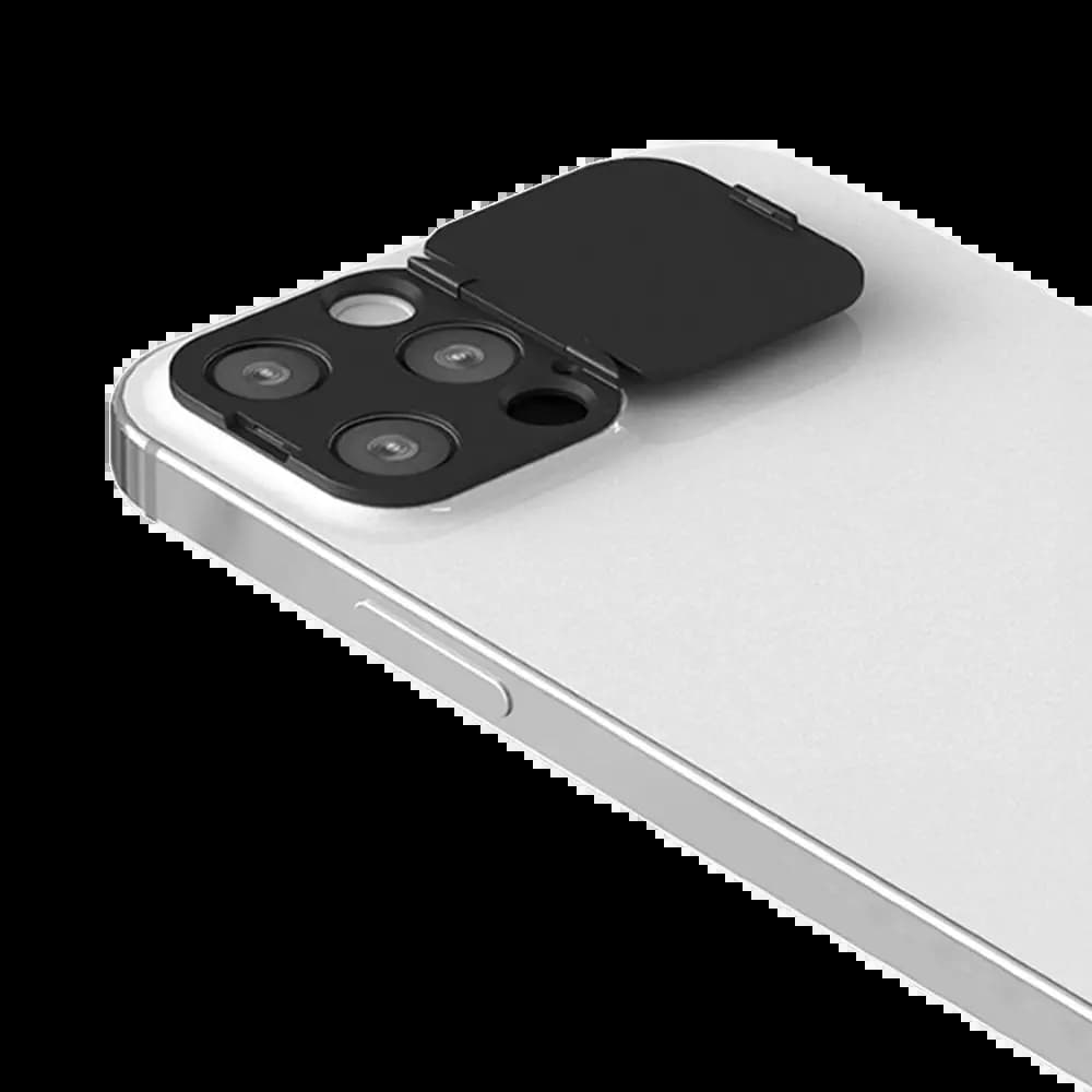 Protection Lentille avec Cache Camera iPhone 12 Pro Max Noir - Vue 12