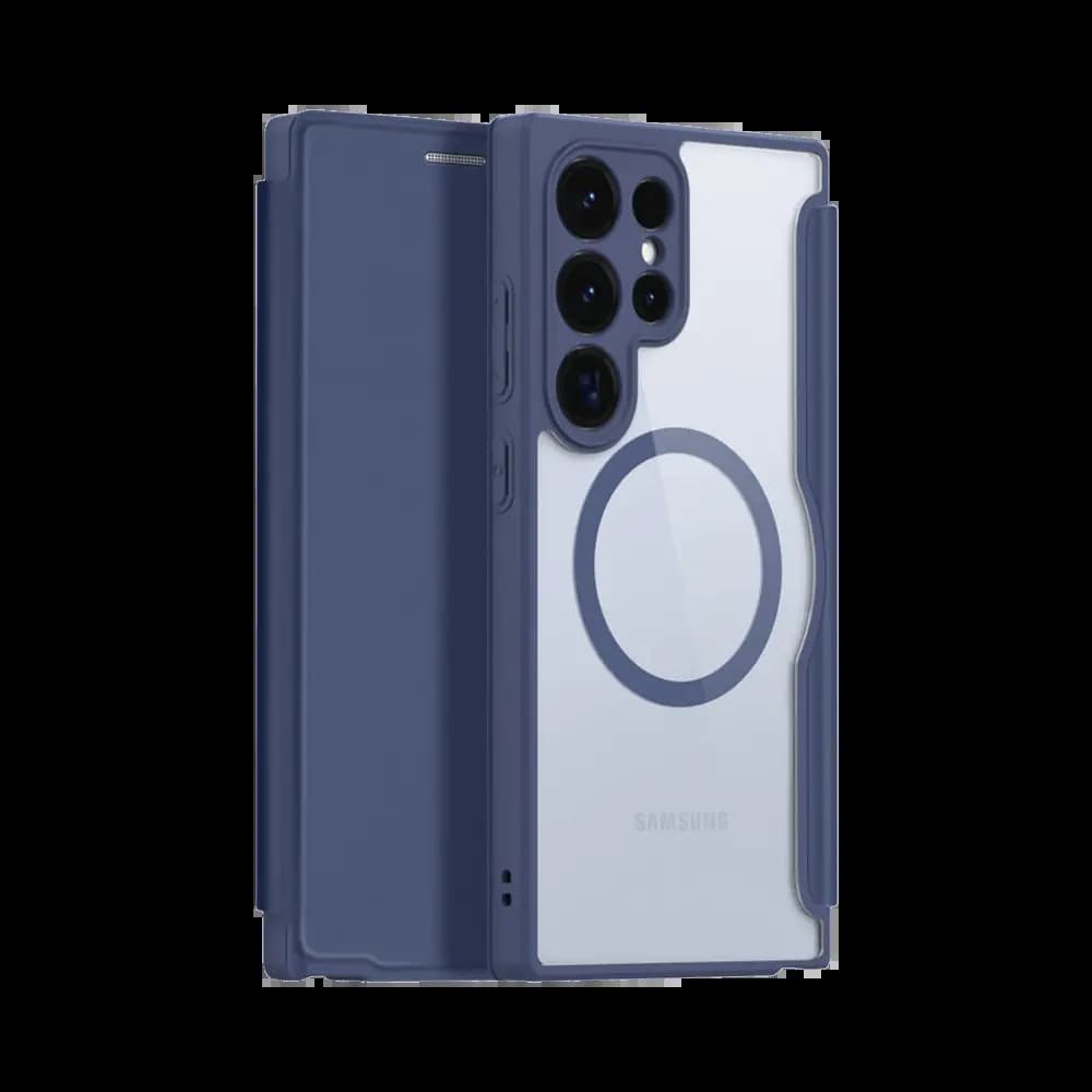 Housse folio MagSafe Samsung Galaxy S24 Ultra 5G – Dux Ducis Skin X Pro Bleu - Vue 4