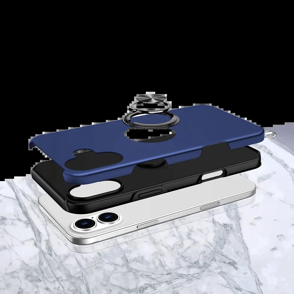 Coque de protection iPhone 16 Plus avec anneau rotatif – PROTECT IE013 Bleu - Vue 3