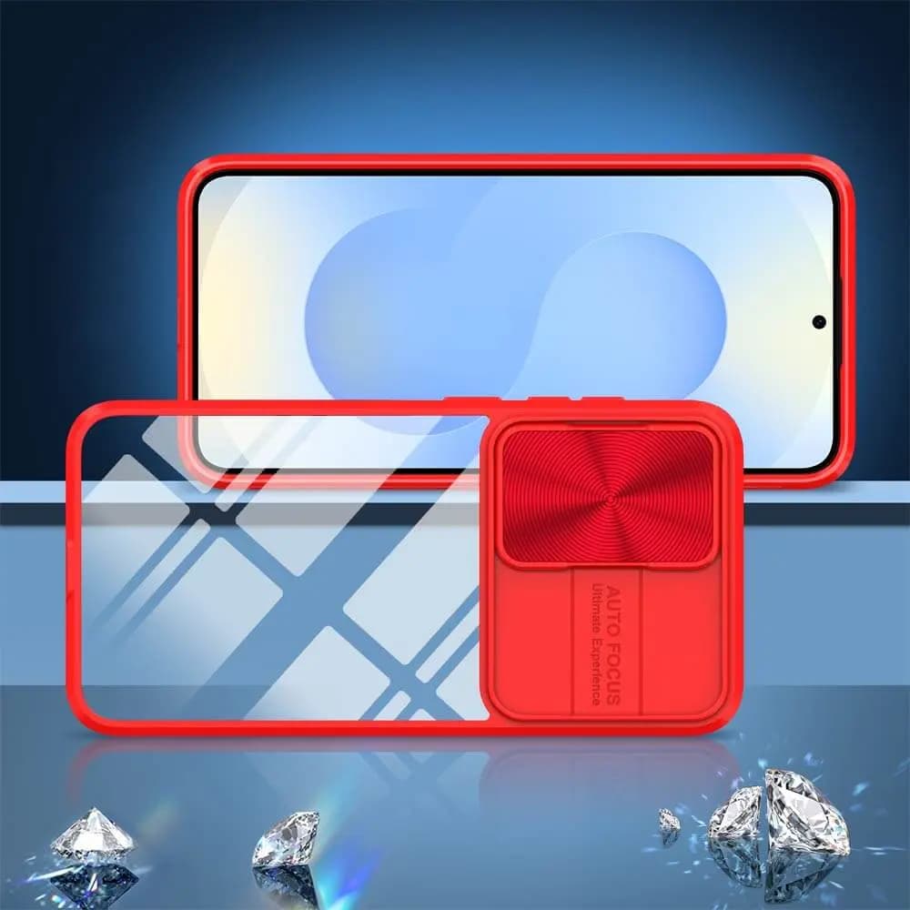 Coque avec cache caméra – Samsung Galaxy S25 – PROTECT IE027 Rouge  - Vue 3