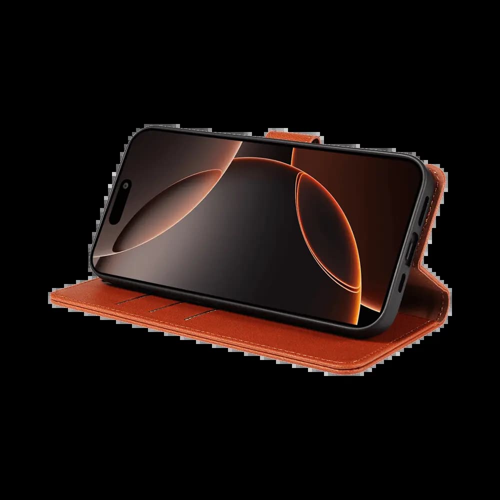 Housse folio anti-RFID iPhone 16 Pro Max – PROTECT IP011 Marron - Vue 13