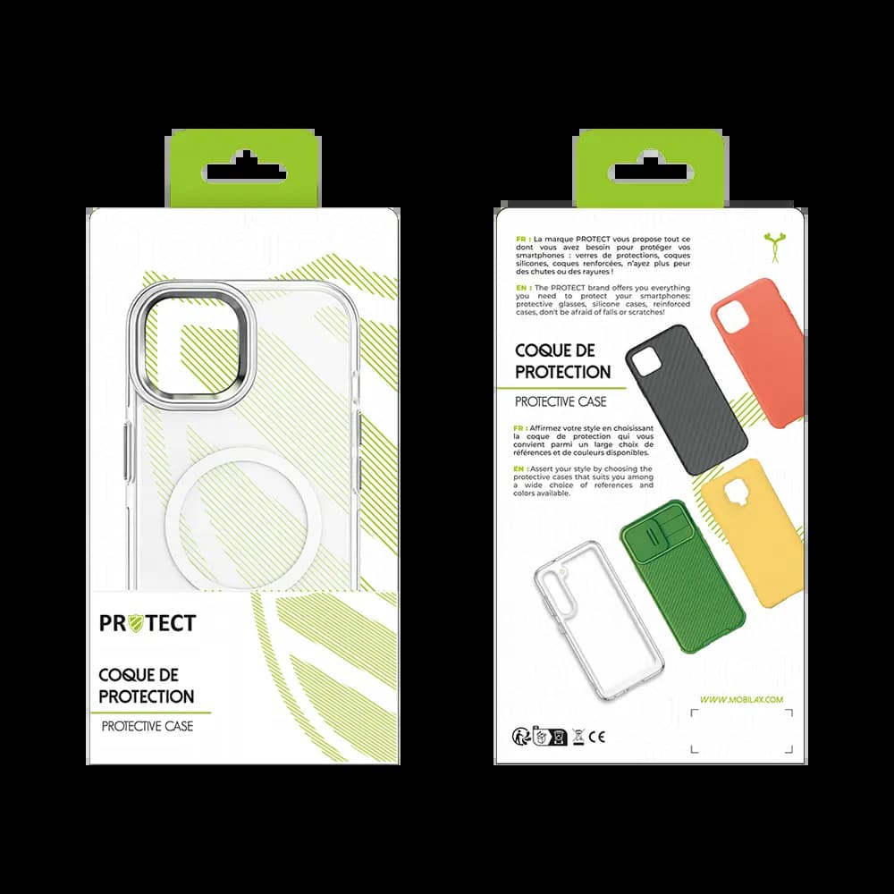 Coque MagSafe antichoc iPhone 15 Plus – PROTECT MS01 Blanc - Vue 12