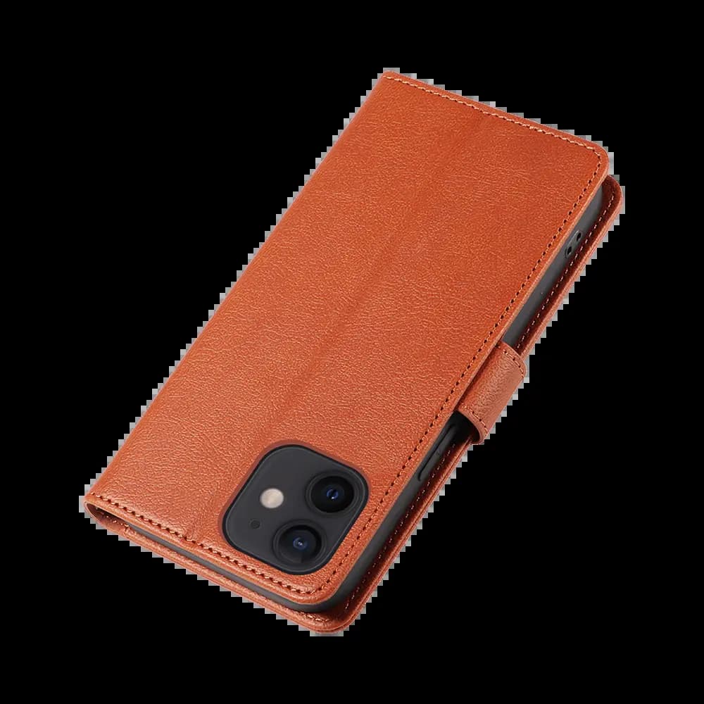 Housse folio anti-RFID iPhone 12 mini – PROTECT IP011 Marron - Vue 36