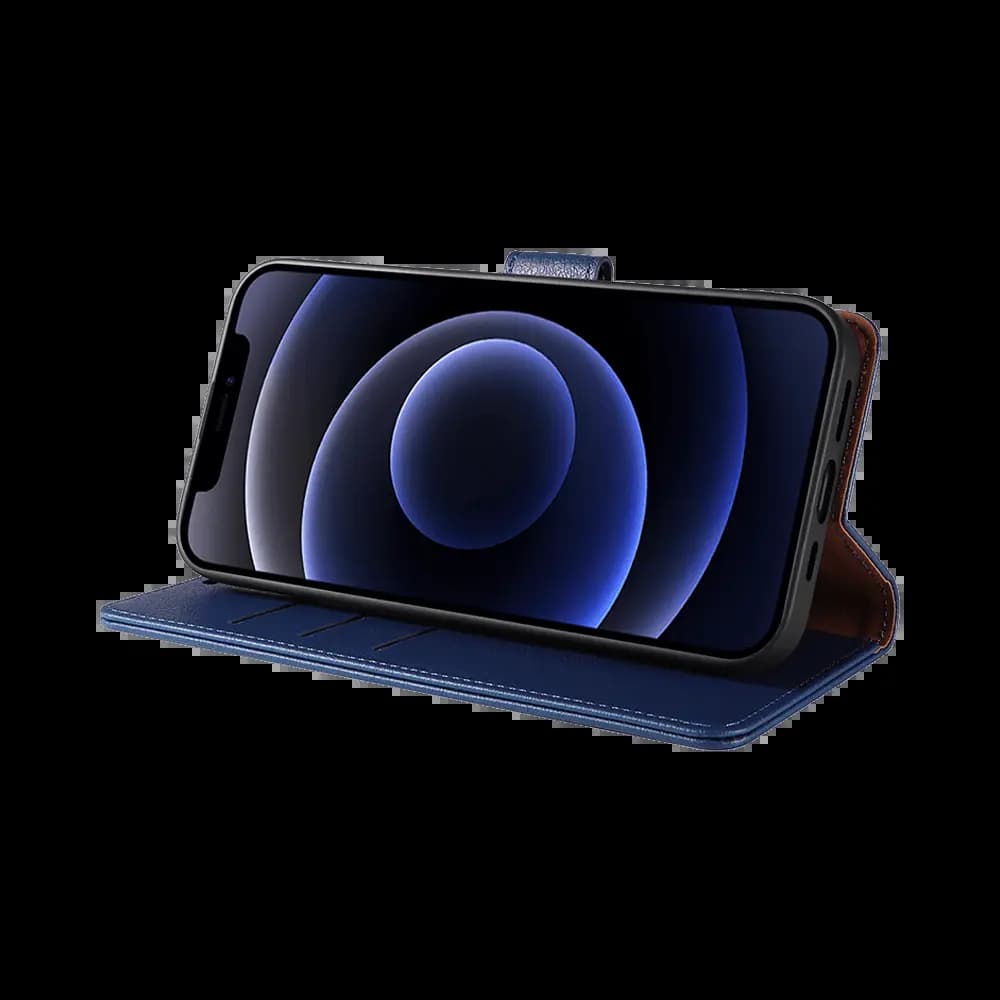 Housse folio anti-RFID iPhone 12 mini – PROTECT IP011 Bleu Marine - Vue 13