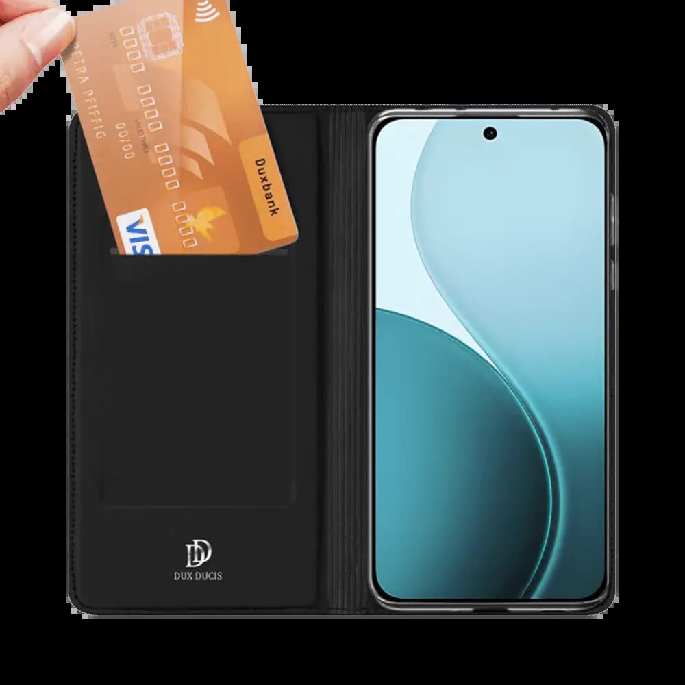 Housse folio OPPO Reno14 F 5G porte-carte – Dux Ducis Skin Pro Noir - Vue 4