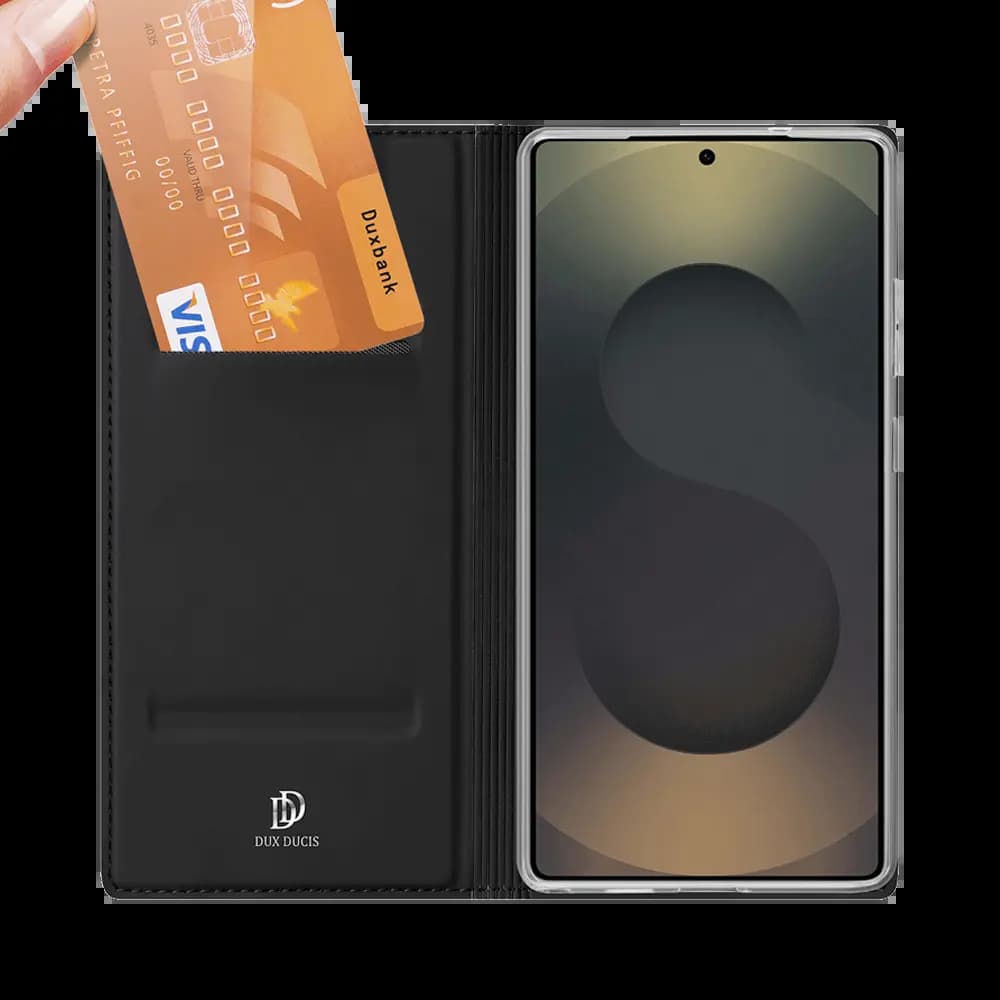 Housse folio Samsung Galaxy S25 Ultra porte-carte – Dux Ducis Skin Pro Noir - Vue 3