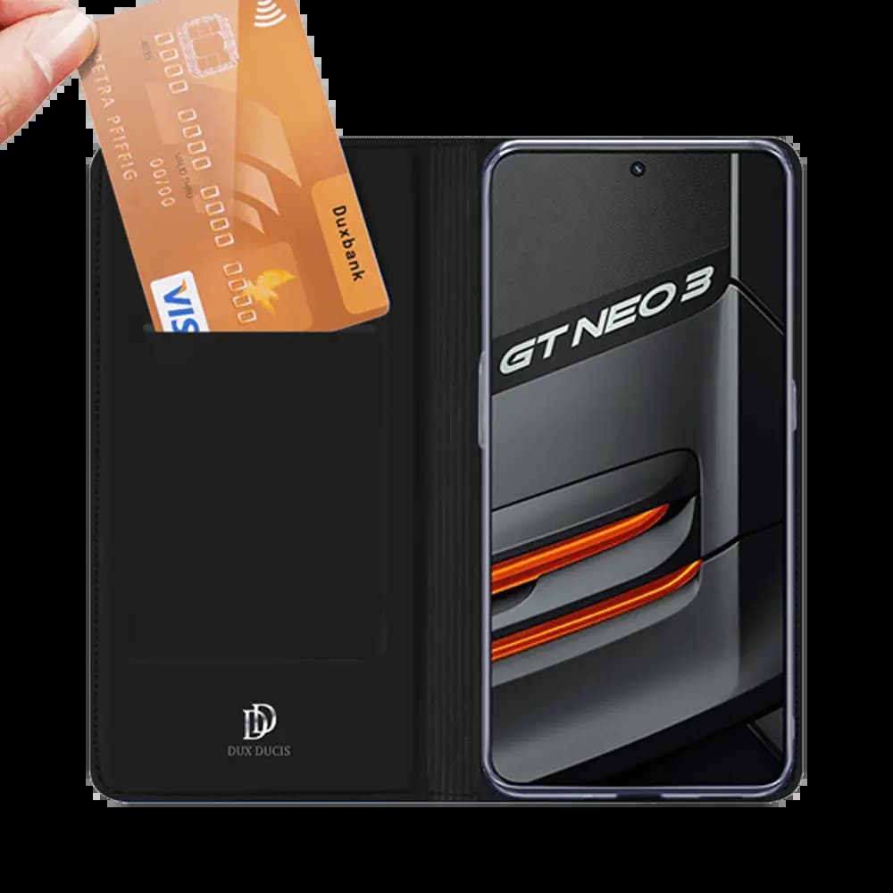 Housse folio Realme GT NEO 3 porte-carte – Dux Ducis Skin Pro Noir - Vue 3