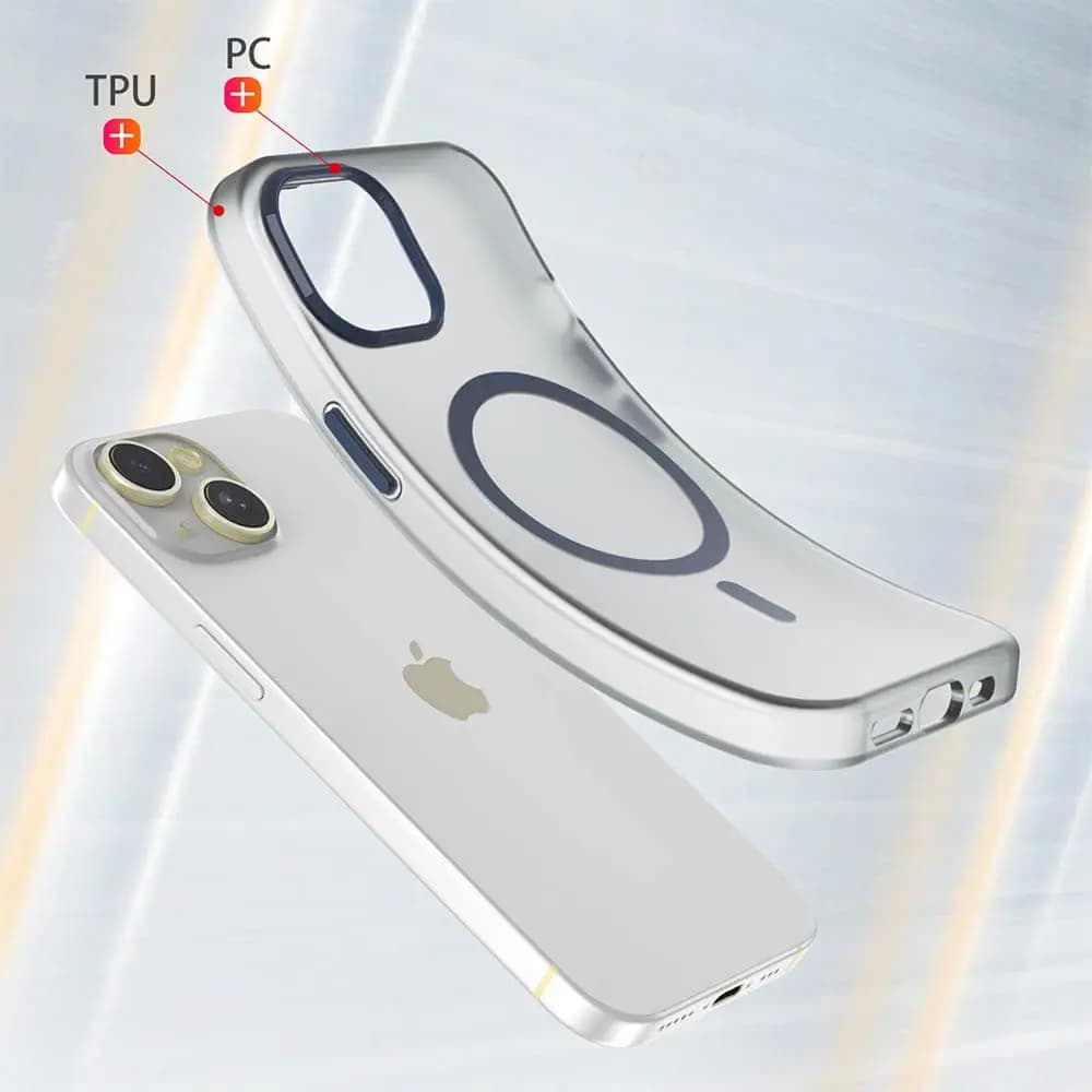 Coque MagSafe bi-matière – iPhone 15 – PROTECT MF-006 Bleu Marine - Vue 4