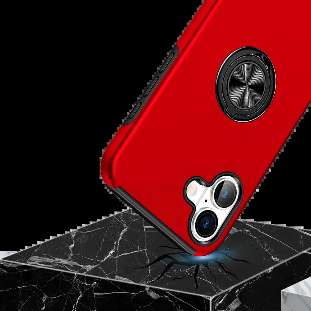 Coque de protection iPhone 16 Plus avec anneau rotatif – PROTECT IE013 Rouge - Vue 9