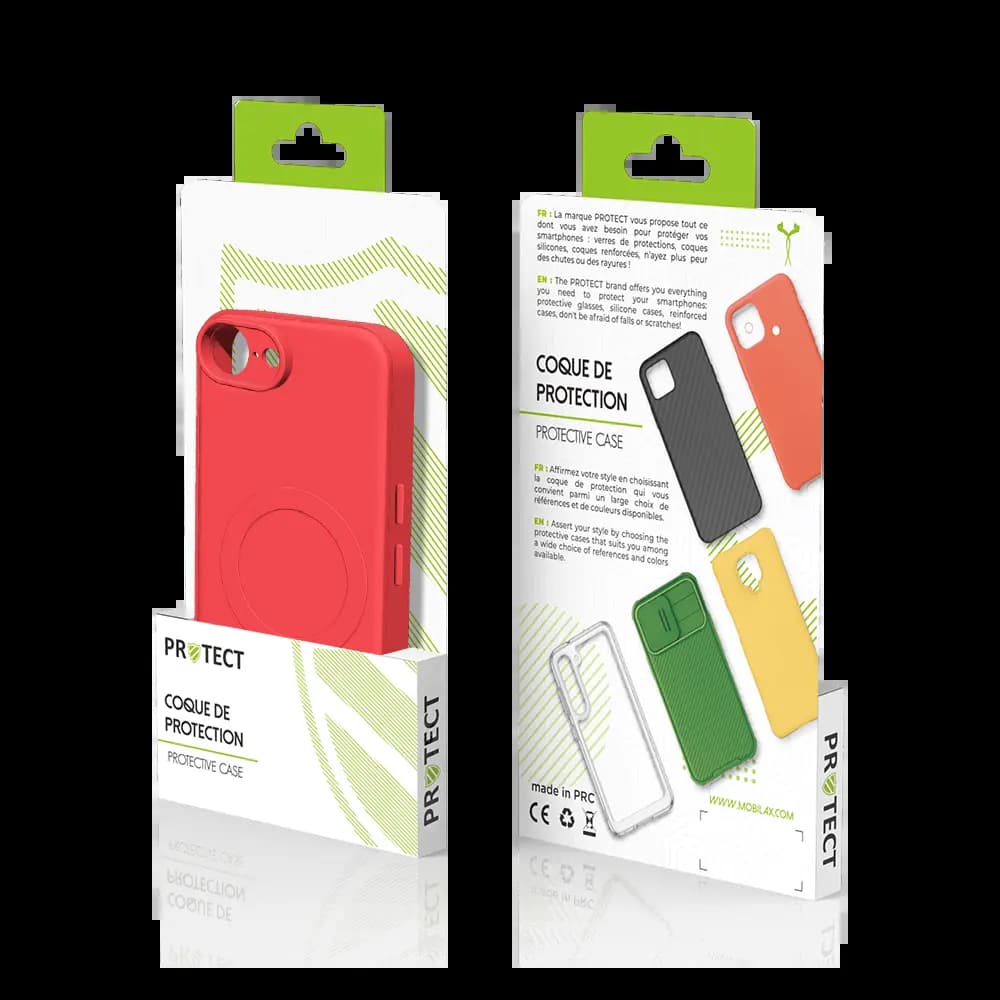 Coque MagSafe iPhone 16e / iPhone 17e antichoc et intérieur flanelle - PROTECT IZ001 Rouge - Vue 24