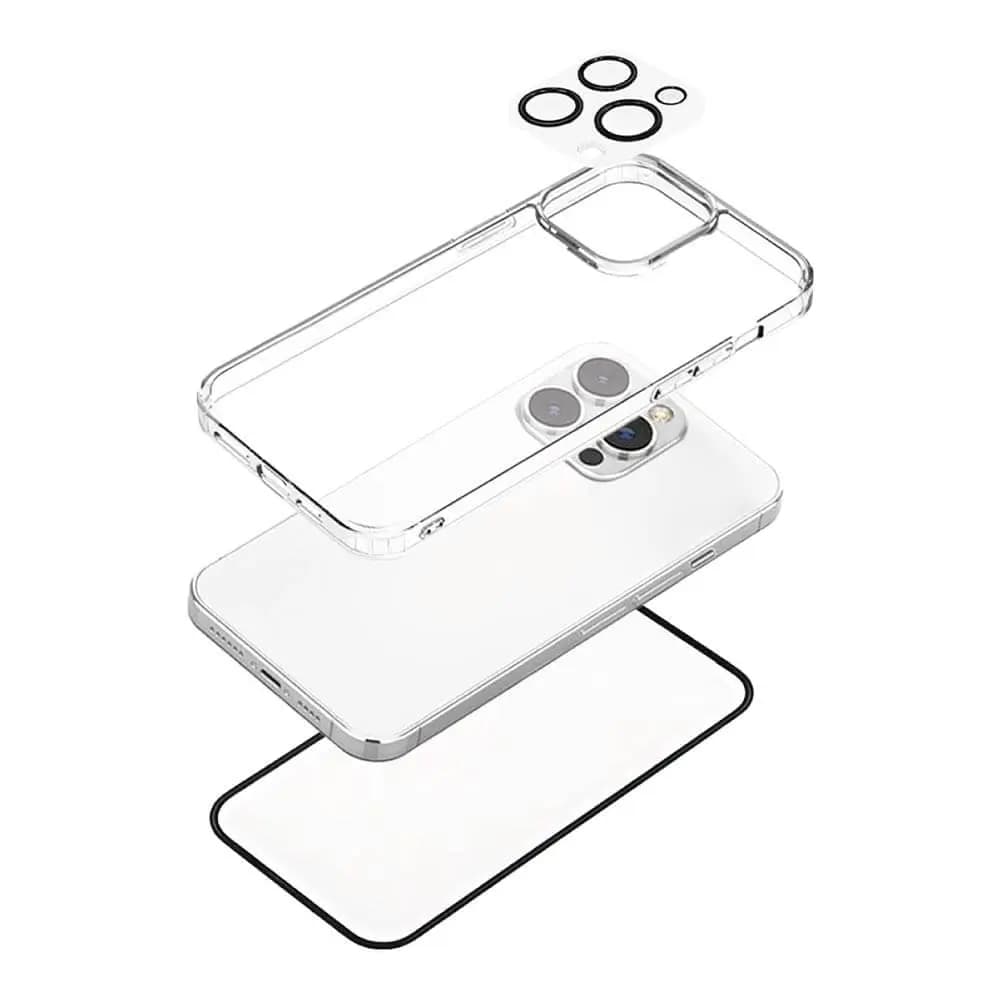 Pack de Protection Coque + Protection Lentille + Verre Trempé PROTECT pour Apple iPhone 14 Plus Transparent
