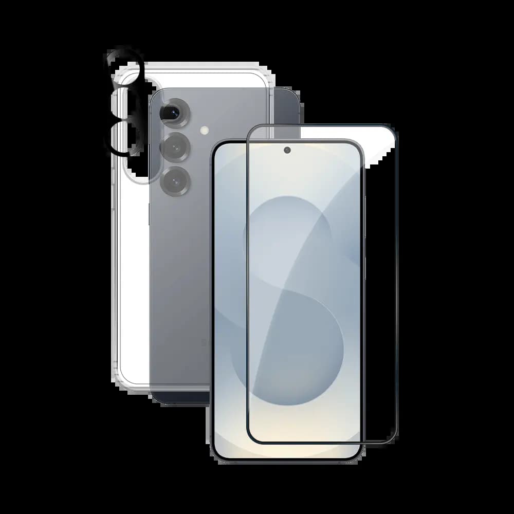 Pack de Protection Coque + Protection Lentille + Verre Trempé PROTECT pour Samsung Galaxy S25 Plus Transparent