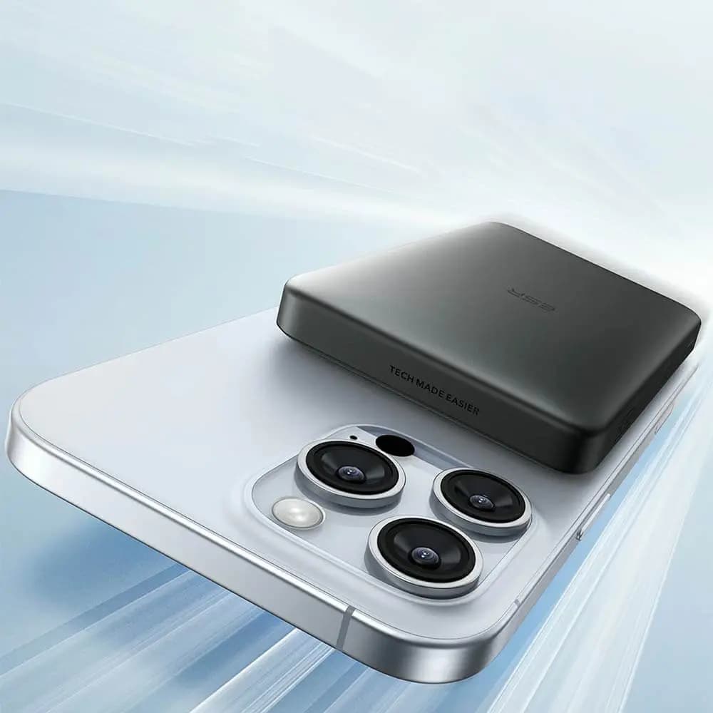 Batterie externe sans fil 15W magnétique 10000mAh charge rapide 27W – ESR MagSlim Noir