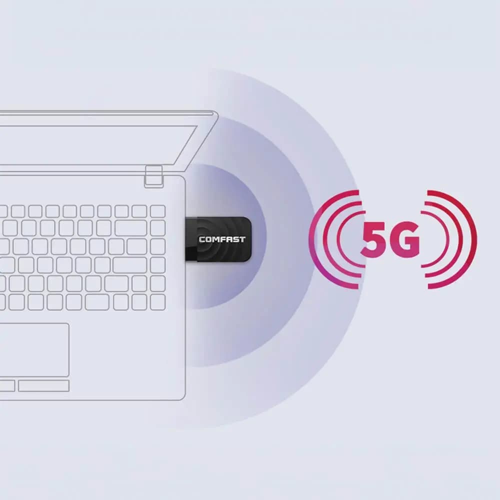 Clé Wifi Comfast 1300Mbps Noir