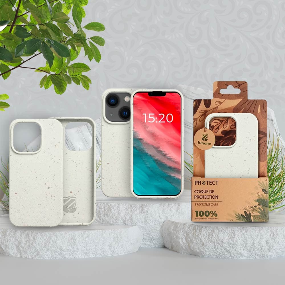 Coque Bambou Biodégradable PROTECT pour Apple iPhone 14 Plus Blanc