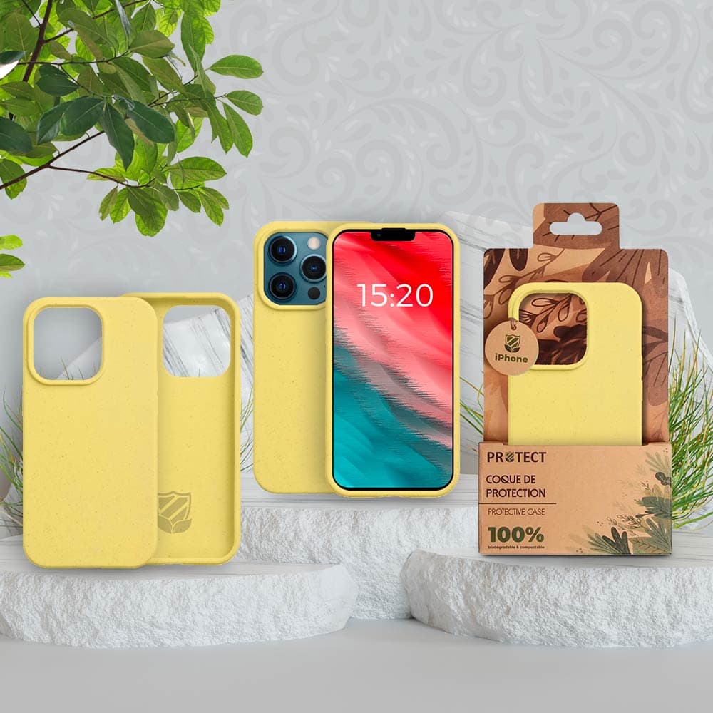 Coque Bambou Biodégradable PROTECT pour Apple iPhone 12 Pro Max Jaune