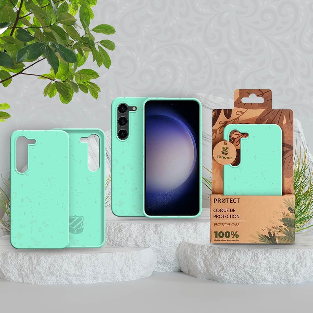 Coque Bambou Biodégradable PROTECT pour Samsung Galaxy S23+ 5G Vert Menthe