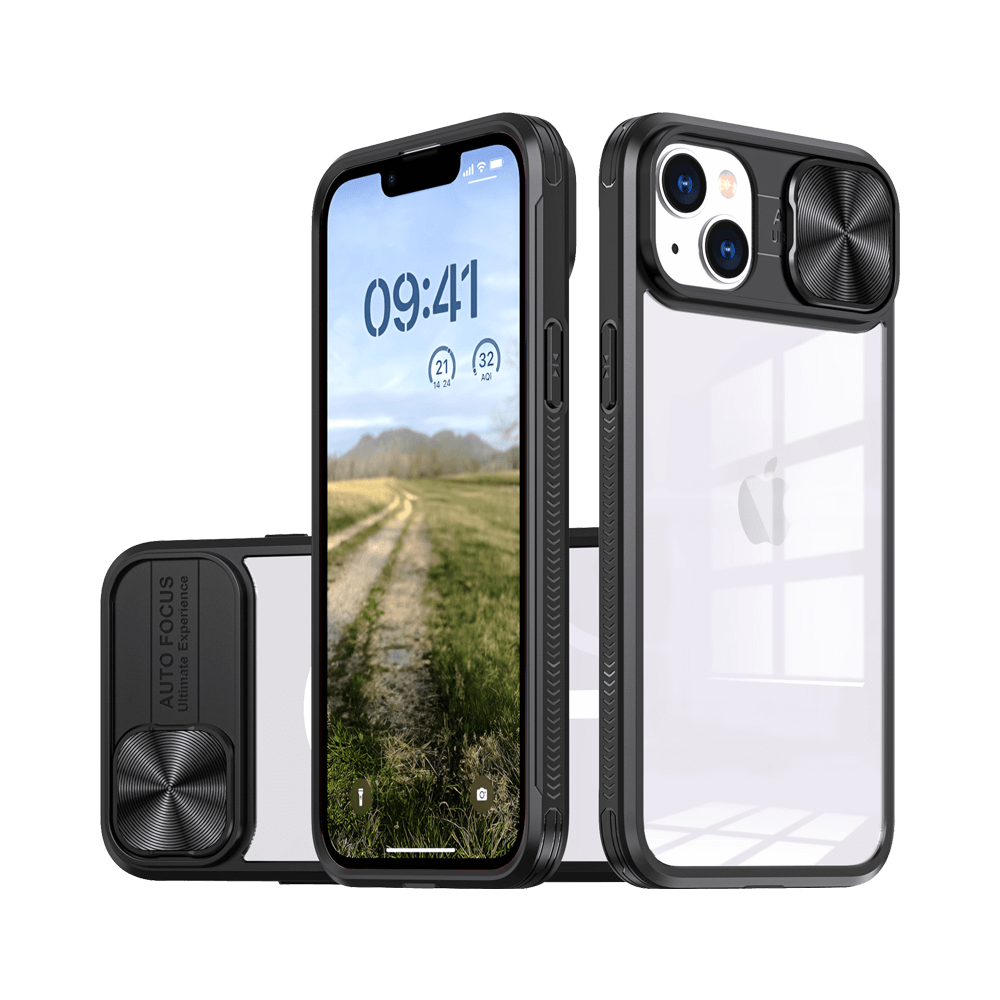 Coque avec cache caméra – iPhone 14 Plus – PROTECT IE027 Noir