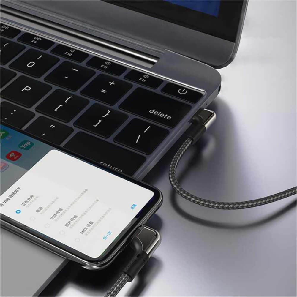 Câble Data USB vers Lightning Yesido 90° Noir