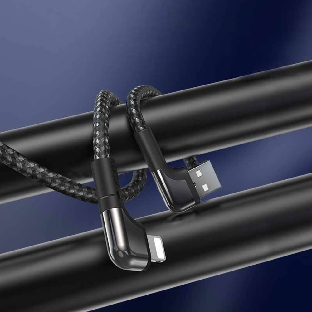 Câble Data USB vers Lightning Yesido 90° Noir