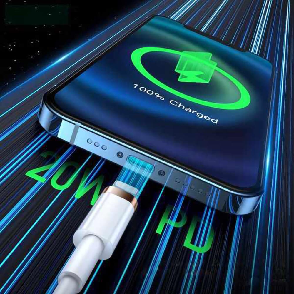 Câble Data Type-C vers Lightning Usams Blanc