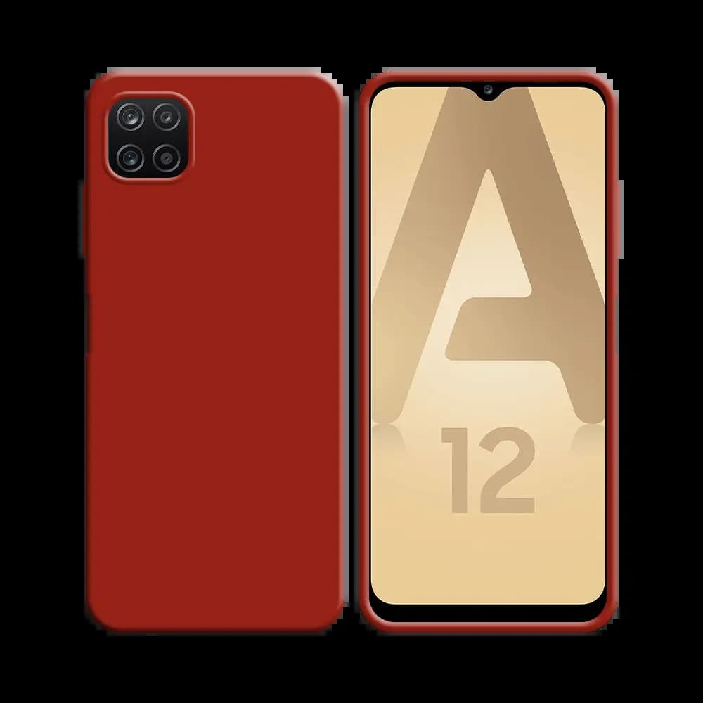 Coque Silicone Compatible pour Samsung Galaxy A12 & M12 Rouge